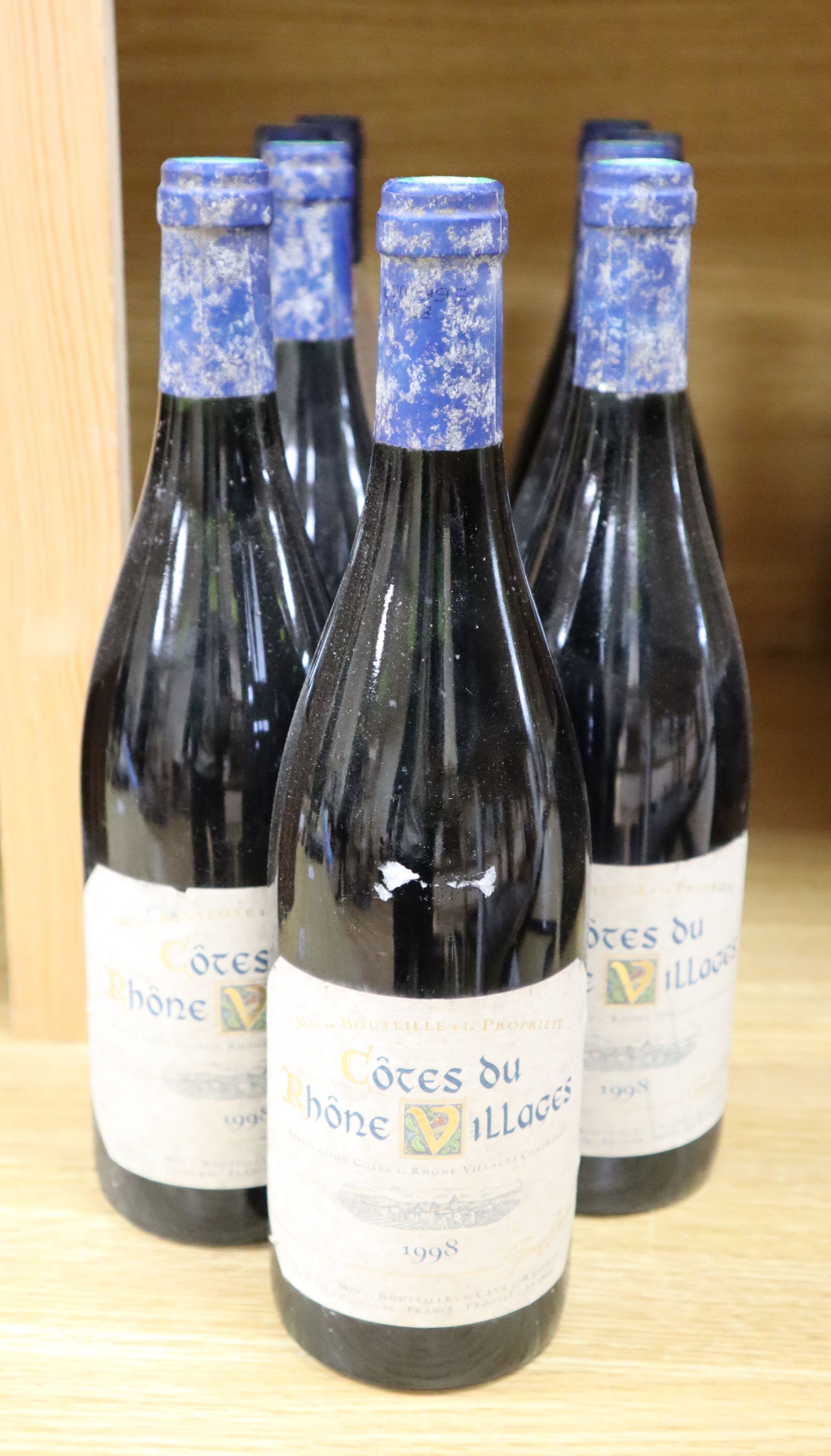 Nine bottles of Cotes du Rhone 1998